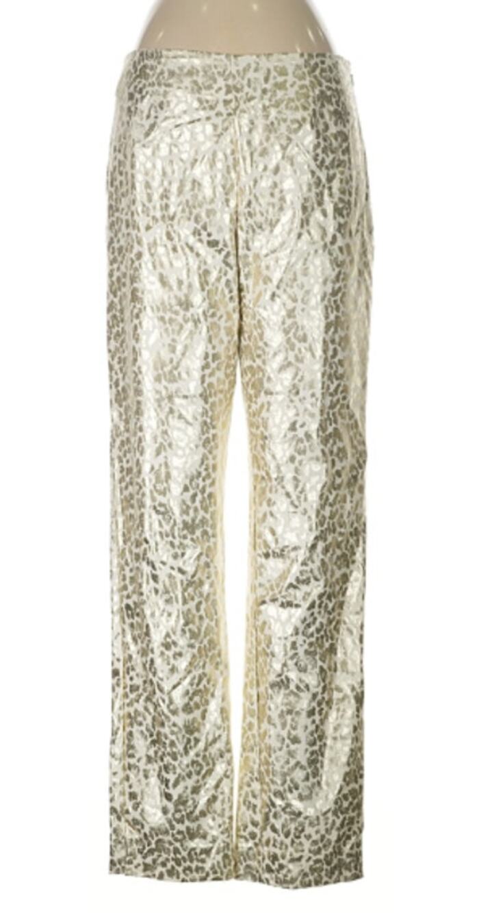 Glam NIght Dress Pants Gold Animal Print by Luxe sz 8
